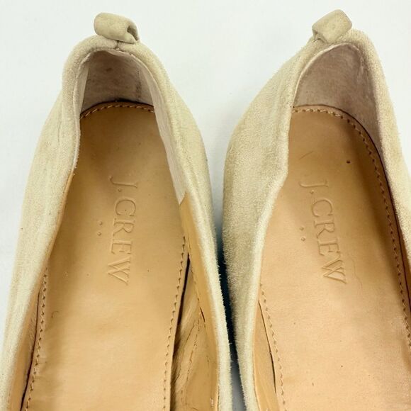 J. Crew Factory Anya Neutral Nude Tan Suede Leather Stretch Side Ballet Flats - Picture 10 of 14